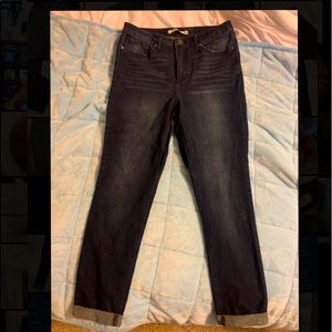 NWOT LC Lauren Conrad 10 Cuffed High-rise Skinny Ankle Dark Crop Denim Jeans